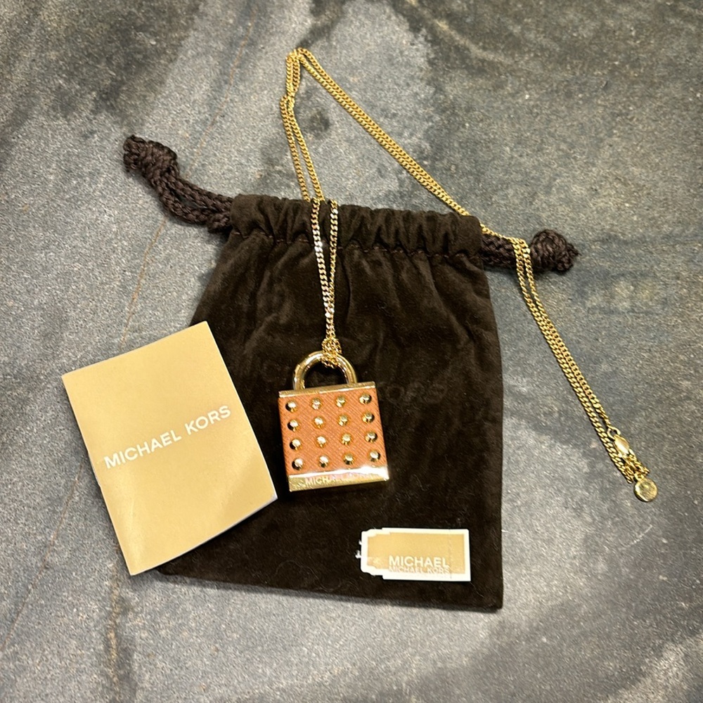 MICHAEL Michael Kors Heritage Padlock Necklace GUC